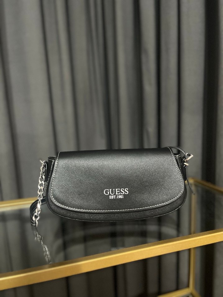 Zincir Detaylı Siyah Deri Kadın Çanta - Görsel 2