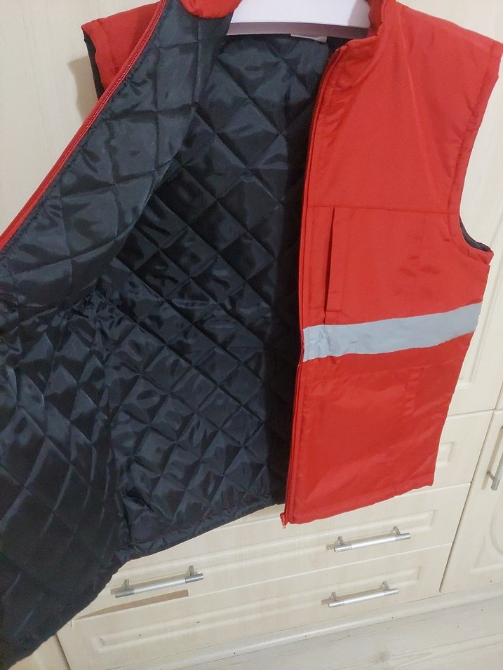 Kırmızı Fermuarlı Erkek Yelek - Görsel 5