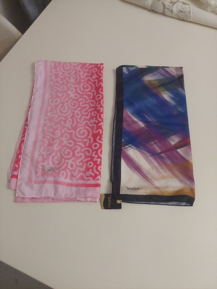 Renkli, Elastik Kadın Fular Seti - Görsel 3