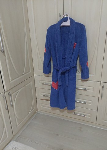 Nakışlı Erkek Çocuk Lacivert Bornoz - Görsel 6