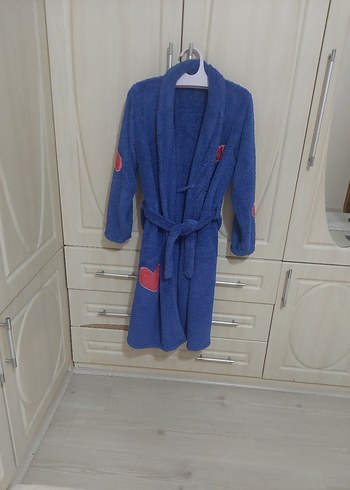 Nakışlı Erkek Çocuk Lacivert Bornoz - Görsel 5