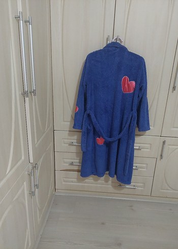 Nakışlı Erkek Çocuk Lacivert Bornoz - Görsel 2