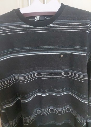 Gri Çizgili Erkek Triko Kazak - Görsel 6