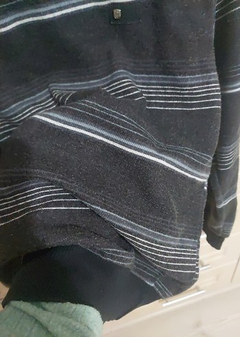 Gri Çizgili Erkek Triko Kazak - Görsel 4