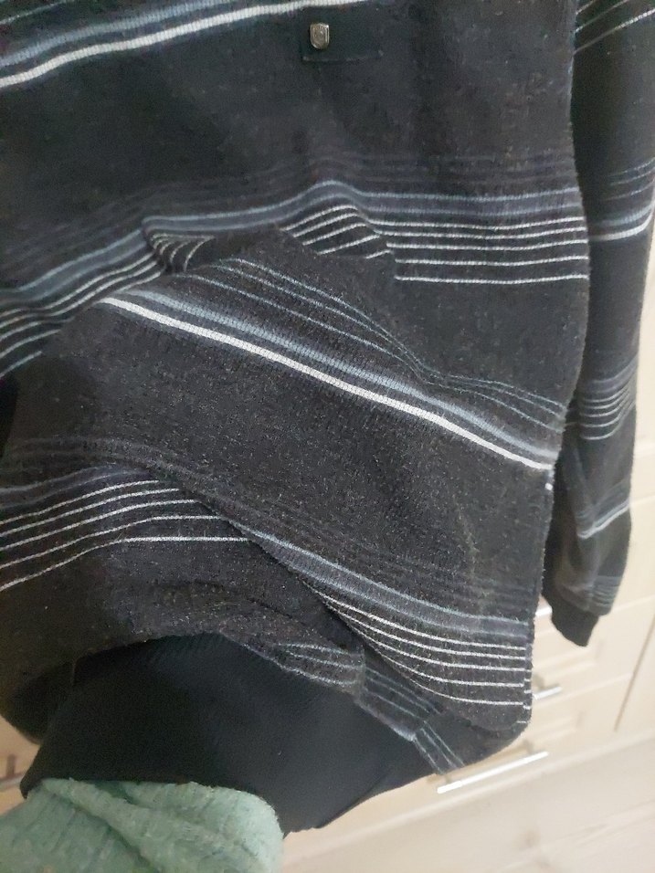 Gri Çizgili Erkek Triko Kazak - Görsel 4