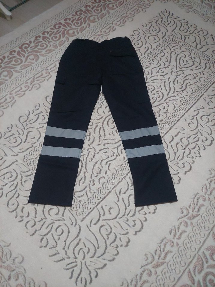 Gri Reflektör Şeritli Street Wear Erkek Pantolon - Görsel 2