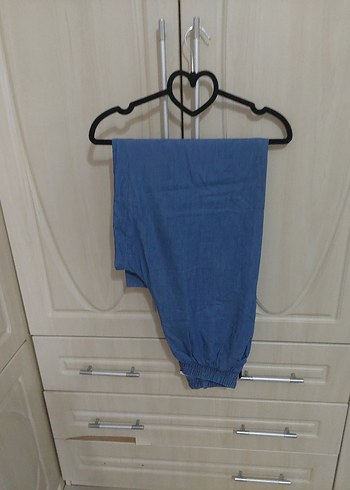 Koton Kadın Mavi Midi Boy Salaş Denim Pantolon