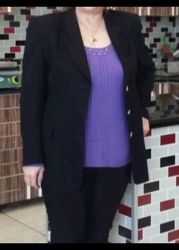 Düğmeli Siyah Kadın Blazer Ceket - Görsel 2