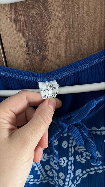 l Beden mavi Renk 0 cotton bluz