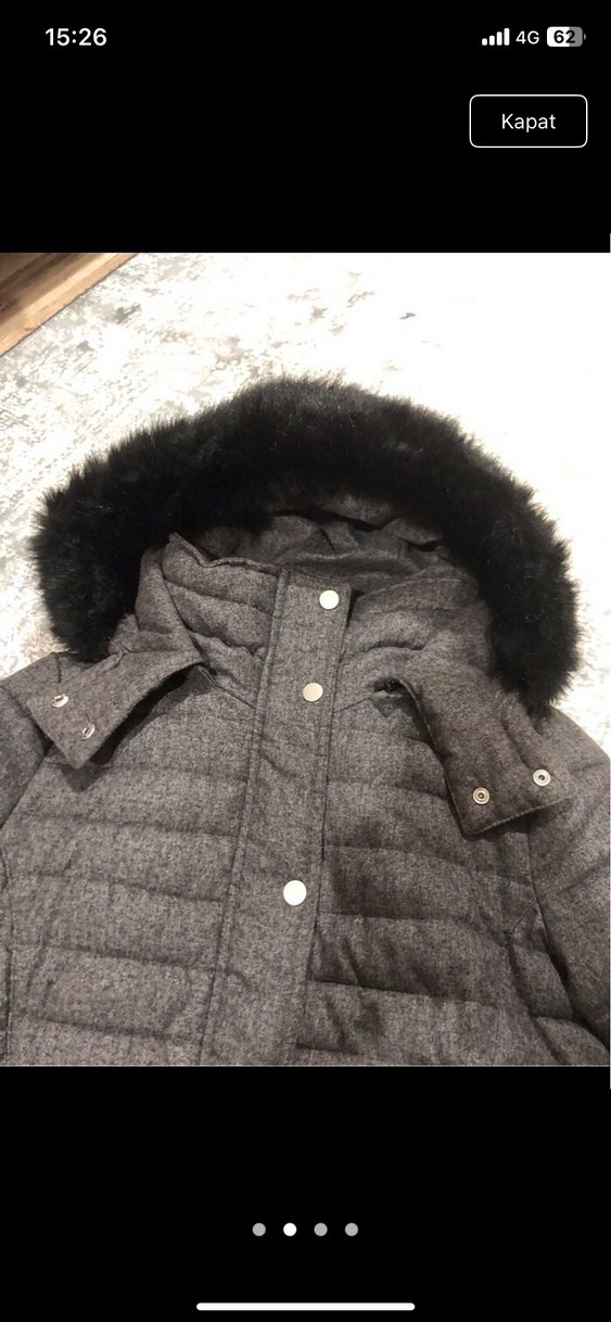 Gri Kürklü Kadın Kışlık Mont - Görsel 2
