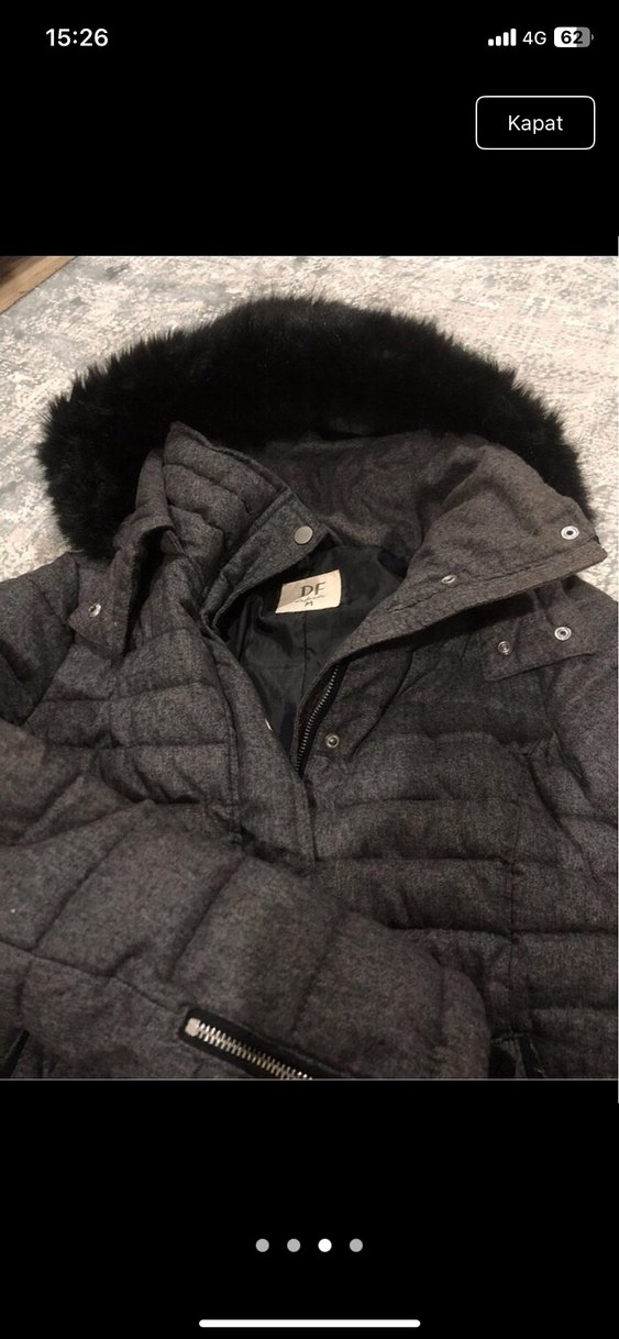 Gri Kürklü Kadın Kışlık Mont - Görsel 3