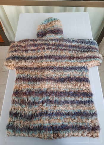 Uzun Örgü Bohem Astarlı Kaban / Hırka / Mont - Görsel 7