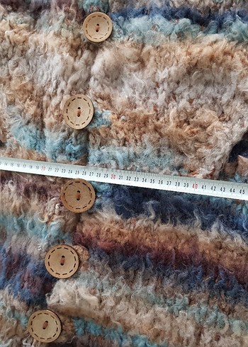 Uzun Örgü Bohem Astarlı Kaban / Hırka / Mont - Görsel 4