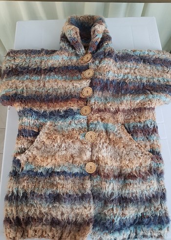 Uzun Örgü Bohem Astarlı Kaban / Hırka / Mont - Görsel 2