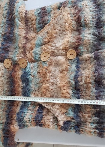 Uzun Örgü Bohem Astarlı Kaban / Hırka / Mont - Görsel 3