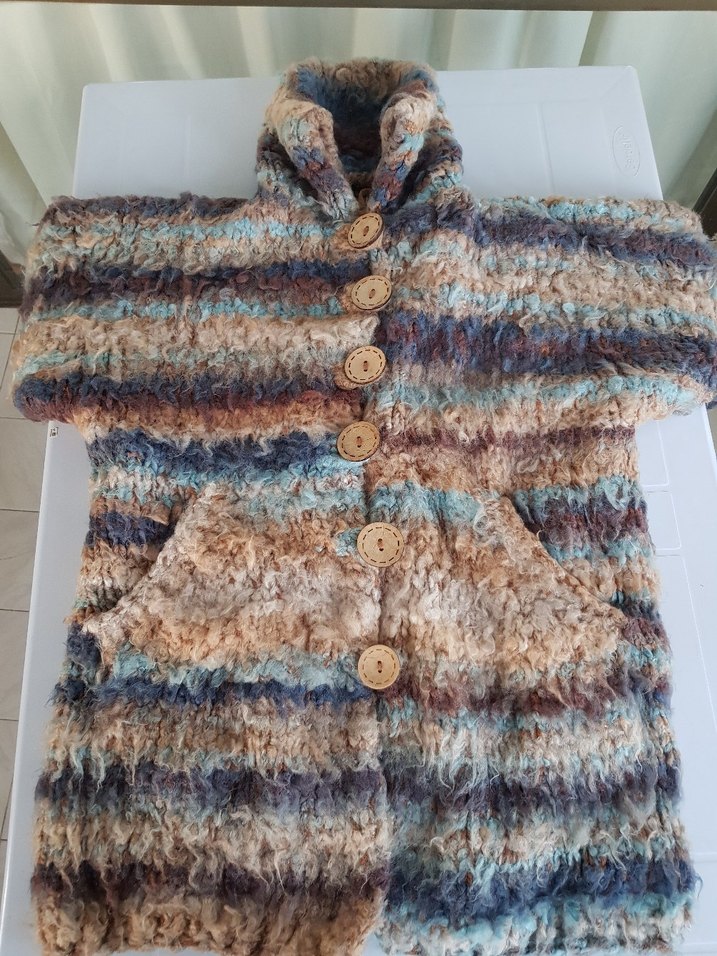 Uzun Örgü Bohem Astarlı Kaban / Hırka / Mont - Görsel 2