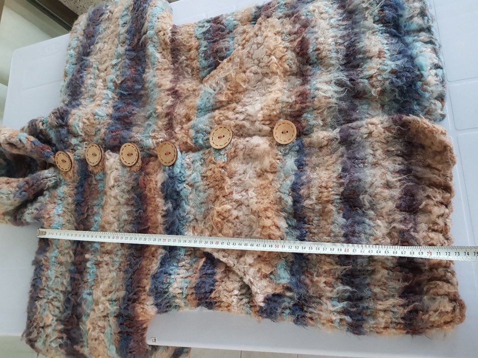 Uzun Örgü Bohem Astarlı Kaban / Hırka / Mont - Görsel 3