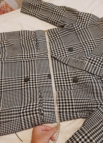 Kaşe Kışlık Ceket Pötikareli - Görsel 7