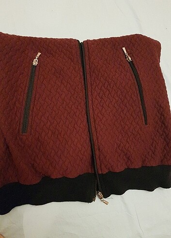 Kapüşonlu Bordo Hırka - Görsel 7