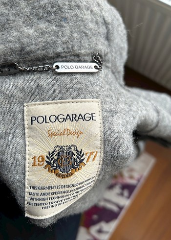 Polo Garage Gri Tüylü Midi Ceket