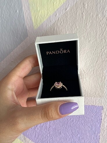 Pandora Pandora kalp pembe yüzük