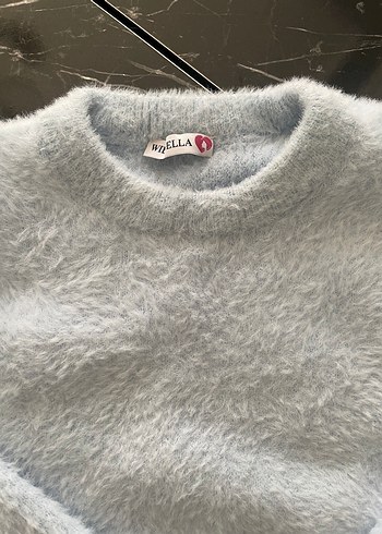 Bebek Mavisi Kadın Triko Sweatshirt - Görsel 2