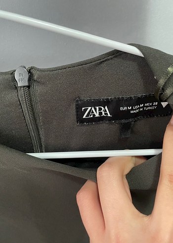 Uzun Kollu, Drapeli Haki Kadın Elbise - Görsel 2