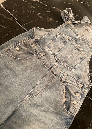 Kadın Denim Uzun Tulum - Görsel 3