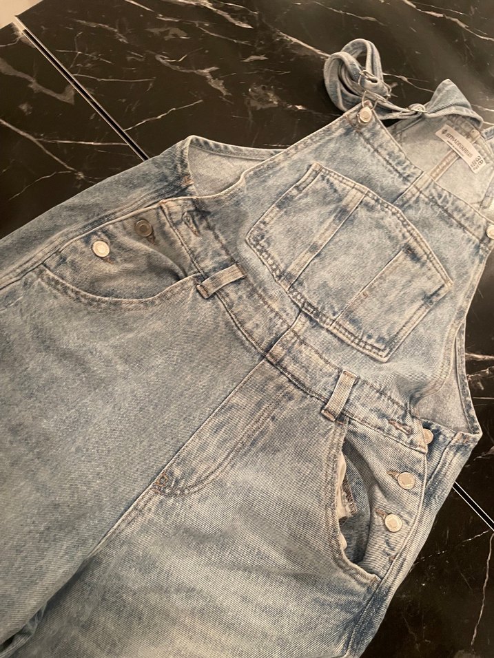 Kadın Denim Uzun Tulum - Görsel 3