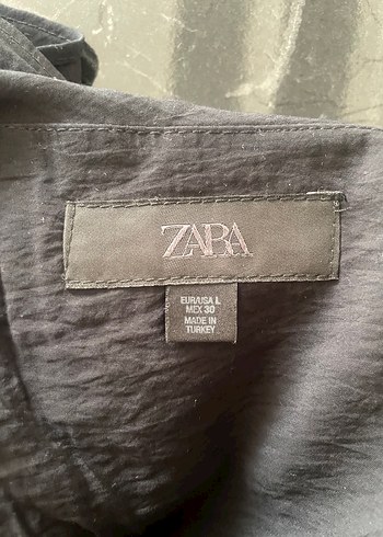 Fırfırlı Siyah Keten Mini Etek - Görsel 2