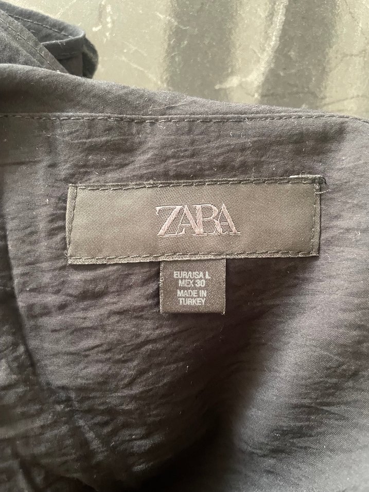 Fırfırlı Siyah Keten Mini Etek - Görsel 2