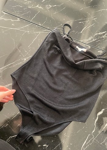 Siyah İnce Askılı Kadın Zıbınlı Body - Görsel 2