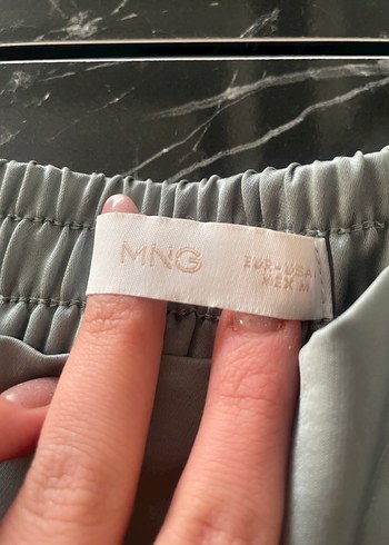 Yeşil Midi Saten Kumaş Kadın Pantolon - Görsel 3