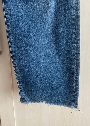 38 Beden Kadın Mavi Denim Likralı Jean