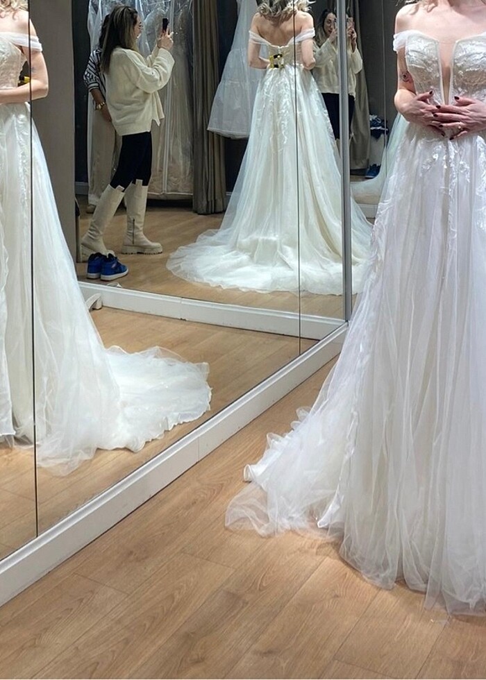 Oleg Cassini Gelinlik 36 beden - Görsel 5