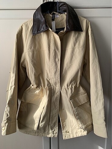 s Beden camel Renk H&M deri yaka parka