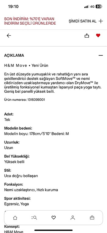 H&M softmove tayt - Görsel 5