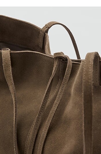 Mango süet deri çanta - Görsel 3