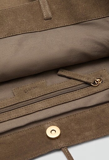 Mango süet deri çanta - Görsel 4