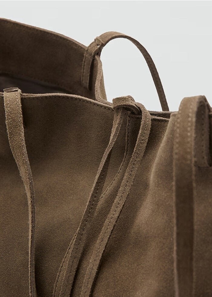 Mango süet deri çanta - Görsel 3