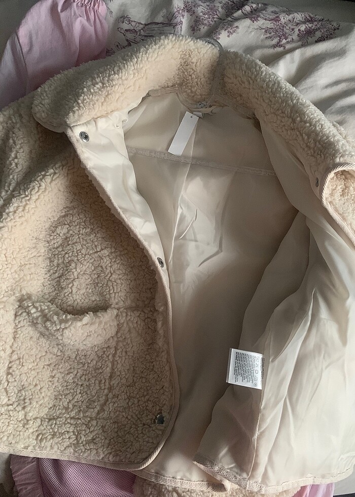 H&M yakalı peluş ceket - Görsel 3