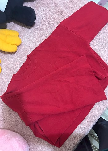 Kırmızı crop kazak - Görsel 2