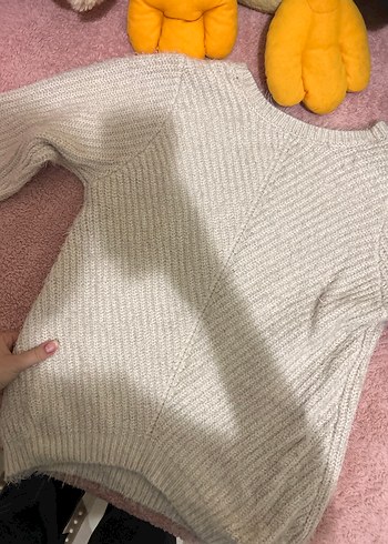 Gri Kadın Triko Uzun Kollu Kazak - Görsel 3