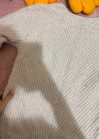 Gri Kadın Triko Uzun Kollu Kazak - Görsel 2