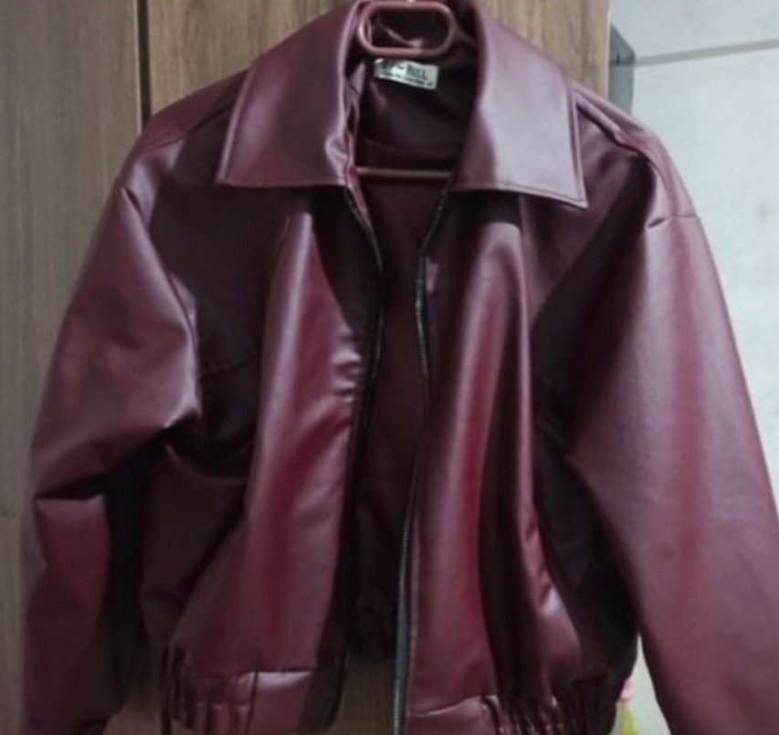 Bordo Deri  Ceket - Görsel 2