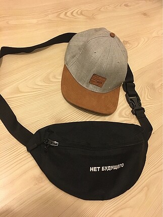 H&M şapka ve bel çantası