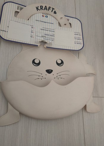 Beyaz Gri Baskılı Bebek Önlüğü KRAFTE - Görsel 2