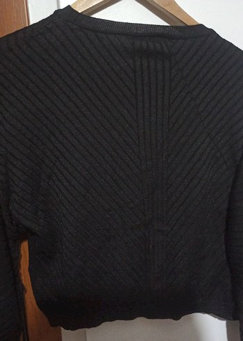 Siyah Örgü Kadın Kazak - Görsel 3