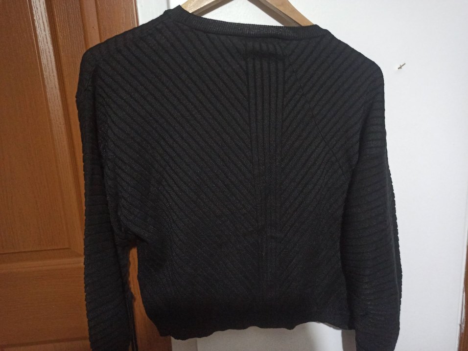 Siyah Örgü Kadın Kazak - Görsel 3