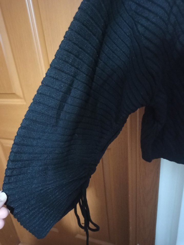 Siyah Örgü Kadın Kazak - Görsel 4